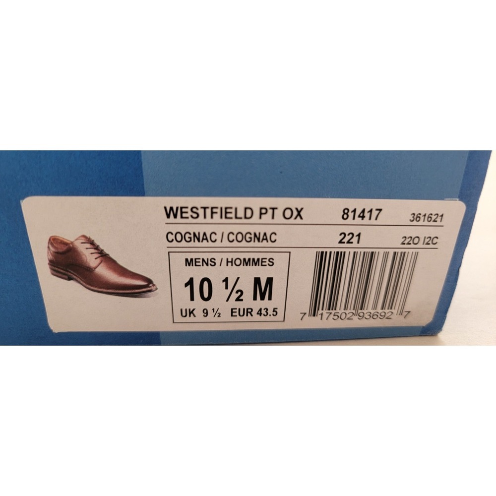 Nunn Bush Men's Westfield Cognac Comfort Plain Toe Oxford Size: 10.5 - Picture 13 of 13